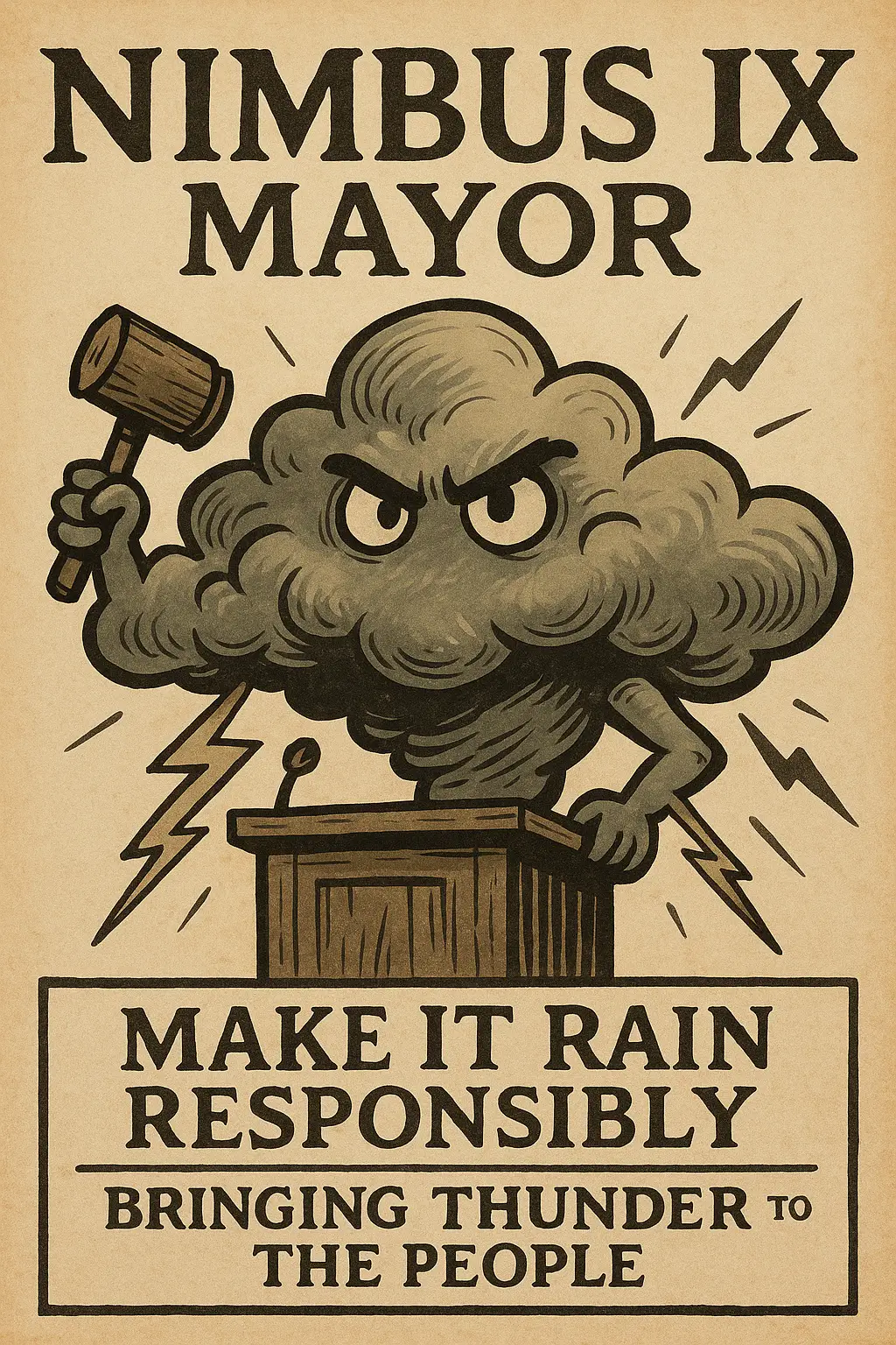 Village Elects Sentient Stormcloud as Interim Mayor